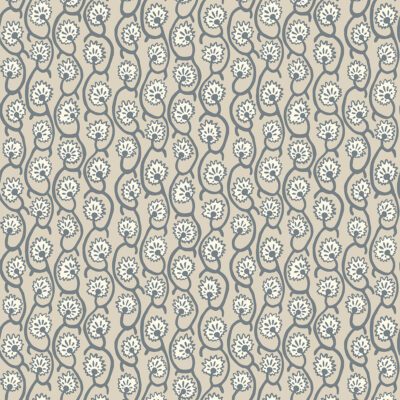 Geranium Stripe Wallpaper - Bude Blue - Clarke White - Edge Sand