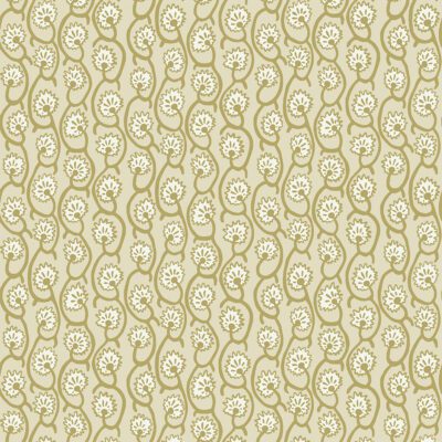 Geranium Stripe Wallpaper - Meadow - Maitland Green - Skirting White