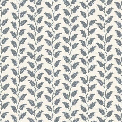 Leaf Wiggle Wallpaper - Bude Blue - Cotswold White