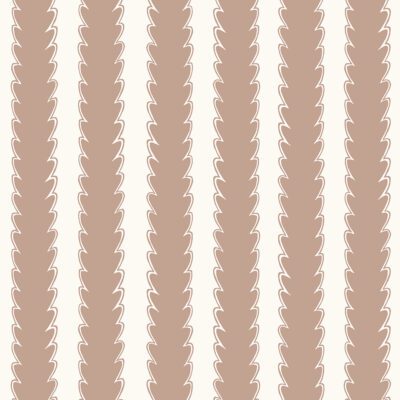 Scallop Stripe Wallpaper - Ham Pink - Hilles White