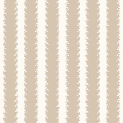Scallop Stripe Wallpaper - Cromwell Stone - Hilles White