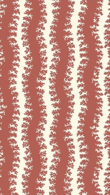 ELK-013-017 - Elkhorn Stripe - Red Toppings - Clarke White - Flat Shot